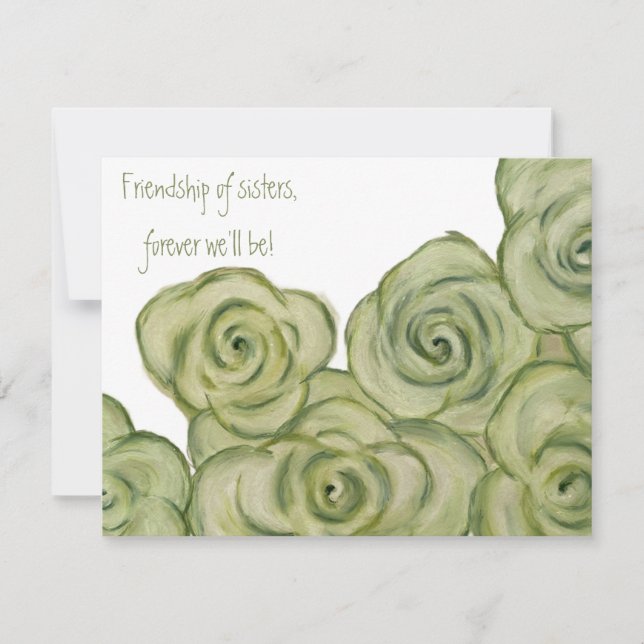 Convites Rose friendship notecard - hand-drawn artwork. (Frente)