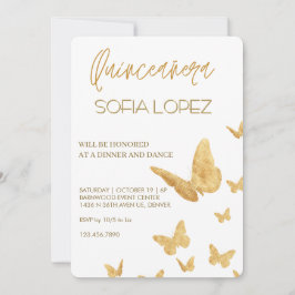 Convites Rose Gold Glitter Elegant Quinceañera 