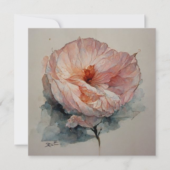 Convites Rose Watercolor Painting  (Frente)