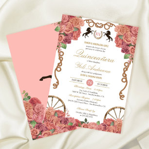 Convites Rosegold Blush Rosa Rosa Rosa Charro Ranch Quincea