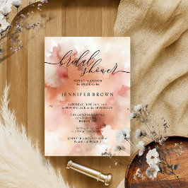 Convites RoseGold Earthtone Watercolor Bridal