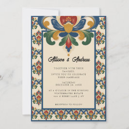 Convites Rosemaling Norueguês | Casamento