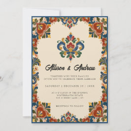 Convites Rosemaling Norueguês | Casamento