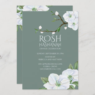 Convites Rosh Hashanah White Apple Blossom