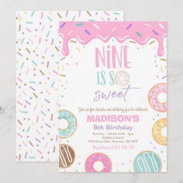 Convites Rosquinha 9ª Festa de aniversário Nove É Tão Doce