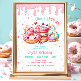 Convites Rosquinha Aniversário Doce Menina Rosa Colorida