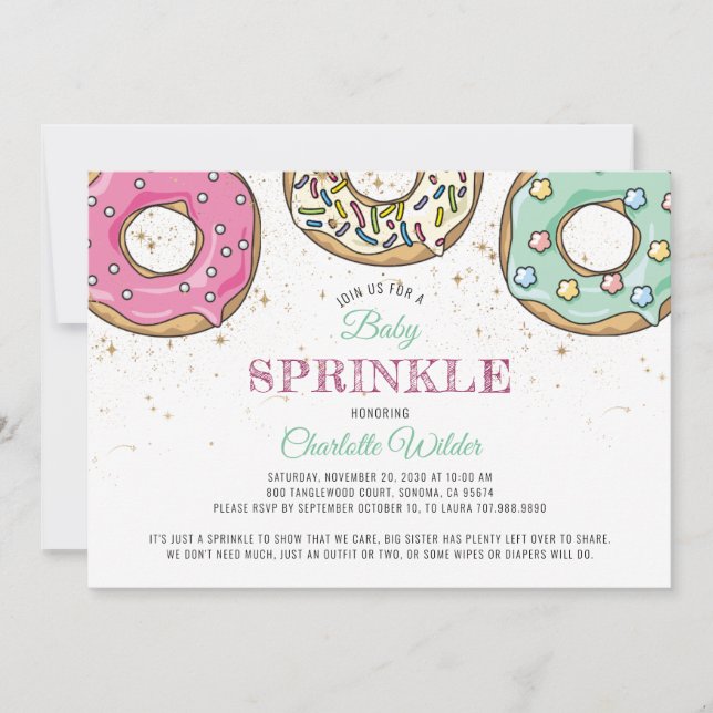Convites Rosquinha Baby Sprinkle (Frente)