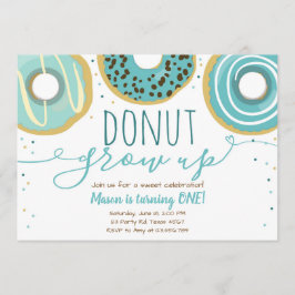 Convites Rosquinha cresce festa Blue Boy First Birthday