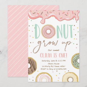 Convites Rosquinha Cresce Festa de aniversário de Garota R