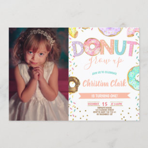 Convites Rosquinha Cresce primeiro aniversario de Menina co