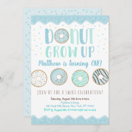 Convites Rosquinha cresce Rosquinha azul aniversário