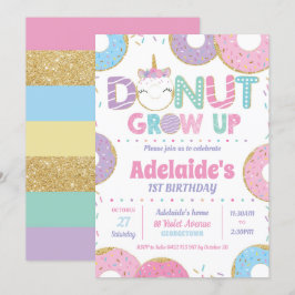 Convites Rosquinha Cresce Unicorn Aniversários de Aniversár