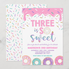 Convites Rosquinha de aniversário de 3 anos Convide Rosquin