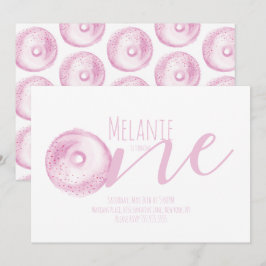 Convites Rosquinha de Aquarela Primeiro Festa de Aniversári