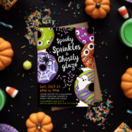 Convites Rosquinha Decorando Festa de Halloween Personalizá