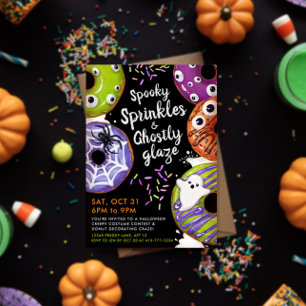 Convites Rosquinha Decorando Festa de Halloween Personalizá