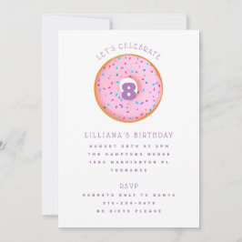 Convites Rosquinha do Rainbow Sprinkkle Aniversário de cria