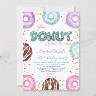 Convites Rosquinha Doce Aniversário