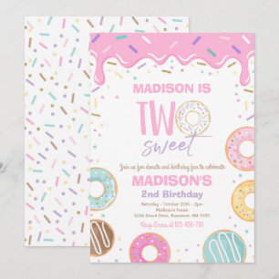 Convites Rosquinha Dois Doce Aniversário Dois segundo aniv