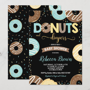 Convites Rosquinha e Fralda Chá de fraldas Baby Boy Doulets