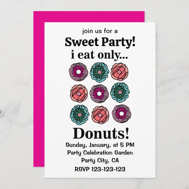 Convites Rosquinha I Coma Somente Rosquinha (Frente/Verso)