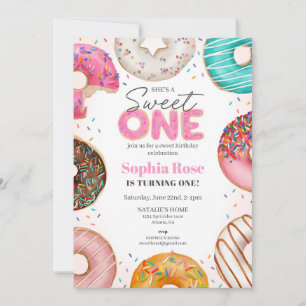 Convites Rosquinha polida Doce de um primeiro aniversario
