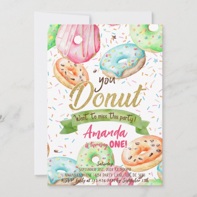 Convites Rosquinha Quer Miss Noz Aniversário (Frente)