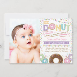 Convites Rosquinha Sprinkles Birthday Doughnut Party Invite