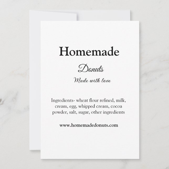 Convites Rosquinhas caseiras feitas com amor adicionar text (Frente)