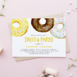 Convites Rosquinhas de amarelo-aquarela e chocolate Doce 16<br><div class="desc">Convide convidados para o seu evento com este doce convite de 16 pessoas personalizável. Apresenta rosquinhas de cor amarela, chocolate e chocolate branco, vidradas com espirais coloridas. Personalize adicionando seus detalhes. Este doce convite de festas rosquinha de 16 anos é perfeito para qualquer tema ou estação de eventos. Outras cores...</div>