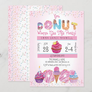 Convites Rosquinhas de Garotas Bonitas  Parte primeiro aniv