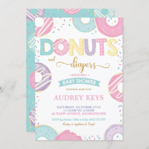 Convites Rosquinhas e filhós do chá do bebé das fraldas