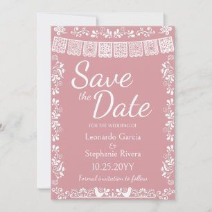 Convites Rosto Corado Papel Picado Casamento Salve a Data