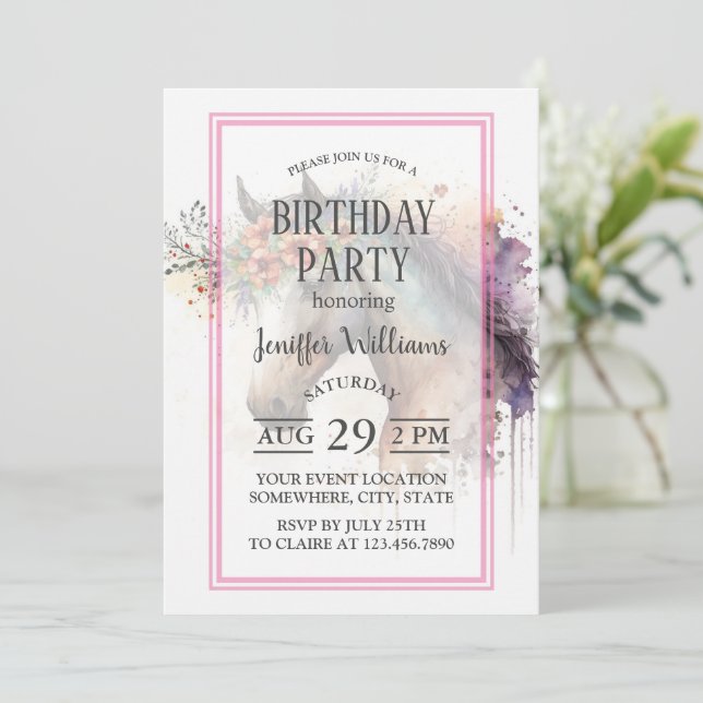 Convites Rosto de cavalo com coroa (Em pé/Frente)