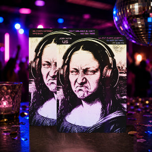 Convites Rosto de Mona Lisa Baixo Amantes da Música Engraça