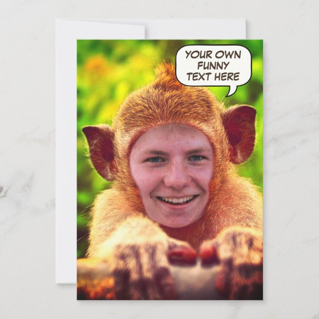Convites Rosto personalizado engraçado no macaco (Frente)