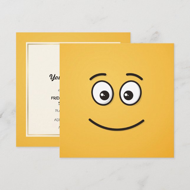 Convites Rosto sorridente com olhos abertos (Frente/Verso)