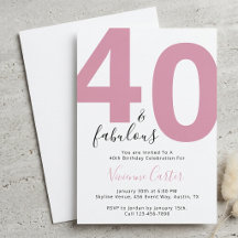 Roteiro de 40 e Fabuloso Rosa Aniversário de 40 an