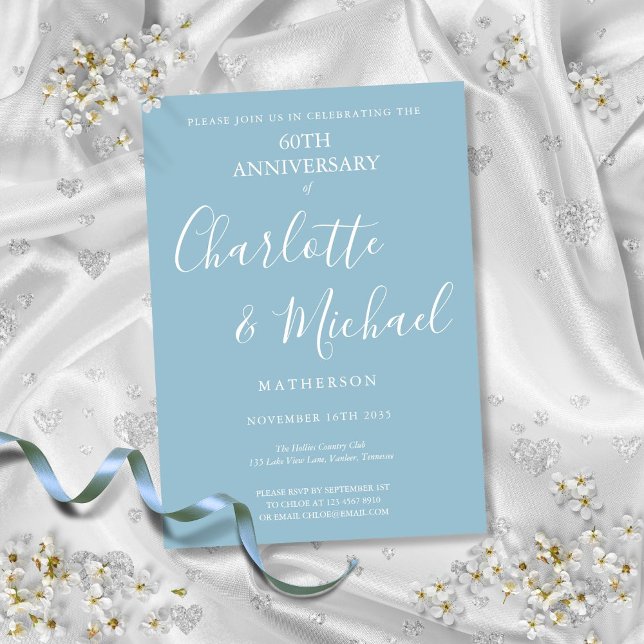 Convites Roteiro de 60º Aniversário de Casamento de Diamant (60th Diamond Wedding Anniversary Script Invitation)
