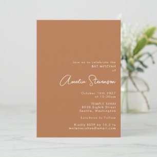 Convites Roteiro de Bat Mitzvah Minimalista Moderna Terraco