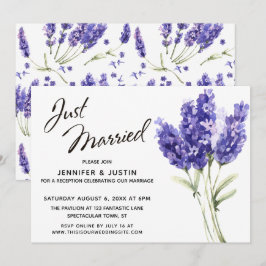 Convites Roteiro de Casamento, Flores de Lavanda em Aquarel