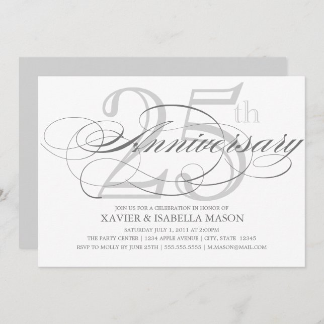 Convites Roteiro do 25º Aniversário (Frente/Verso)