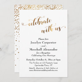 Convites Roteiro Dourado Celebre Conosco Confetes Atrás