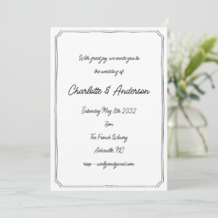 Convites Roteiro Manuscrito Caprichoso Quadro de Casamento