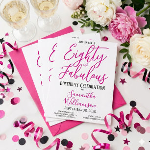 Convites Roteiro Rosa Preto 80 e Fabuloso Aniversário de 80