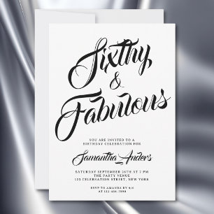 Convites Roteiro Sessenta e Fabuloso para festa de 60 anos