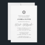 Convites Roteiro Whimssic Black and White Girl Bat Mitzvah<br><div class="desc">Comemore o Bar Mitzvah com este convite moderno e elegante,  com seu texto personalizado. Adicione facilmente seus próprios detalhes clicando na opção "personalizar".</div>