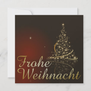 Convites Rotes Weihnachtsmočimit goldenem Weihnachtsbaum
