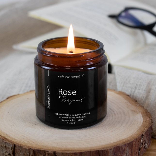 Convites Rótulo de Vela de Download Instantâneo Preto Simpl (Criador carregado)