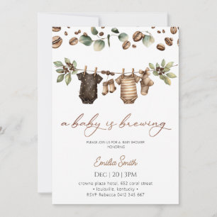 Convites Roupa de bebê Coffee Bean Baby Shower